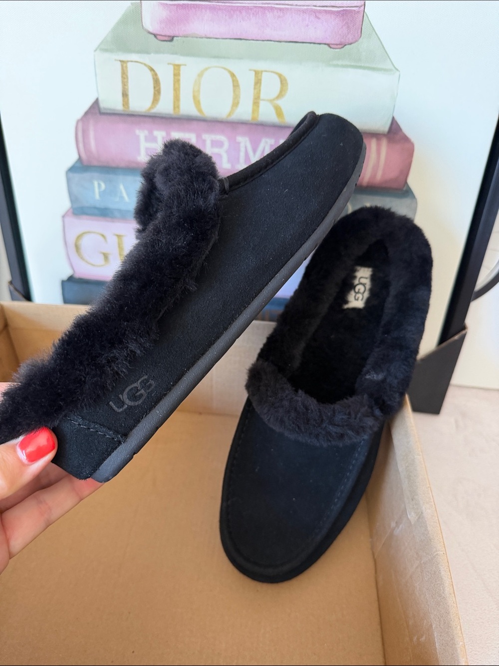 UGG Ansley Black Mule Slippers New